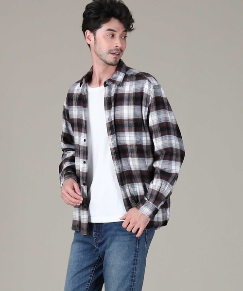 BACK NUMBER（バックナンバー）の「【BACK NUMBER】ネルレギュラーチェック（シャツ/ブラウス・メンズ・ライトブラウン/オレンジ・L/S/M/XL）」の17枚目の写真