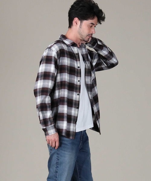 BACK NUMBER（バックナンバー）の「【BACK NUMBER】ネルレギュラーチェック（シャツ/ブラウス・メンズ・ライトブラウン/オレンジ・L/S/M/XL）」の18枚目の写真