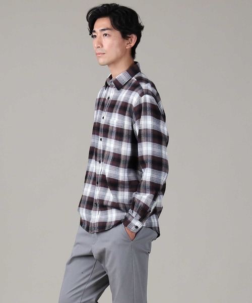 BACK NUMBER（バックナンバー）の「【BACK NUMBER】ネルレギュラーチェック（シャツ/ブラウス・メンズ・ライトブラウン/オレンジ・L/S/M/XL）」の19枚目の写真