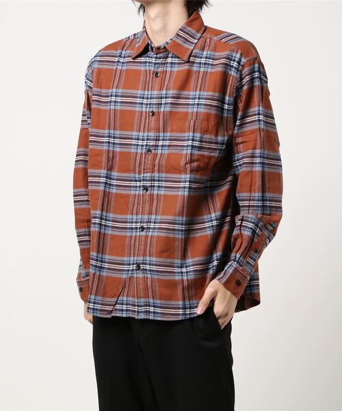 BACK NUMBER（バックナンバー）の「【BACK NUMBER】ネルレギュラーチェック（シャツ/ブラウス・メンズ・ライトブラウン/オレンジ・L/S/M/XL）」の15枚目の写真