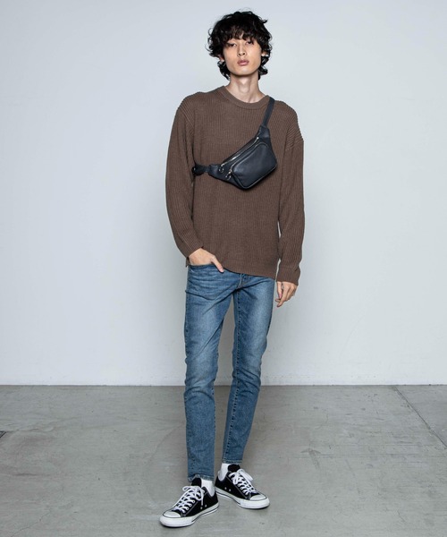 WEGO（ウィゴー）の「WEGO/フェイクレザーウエストバッグ（ショルダーバッグ・メンズ・グレー/ブラック・FREE）」の11枚目の写真