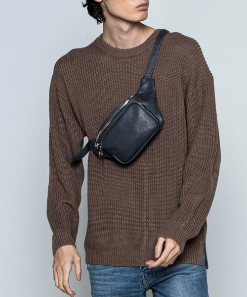 WEGO（ウィゴー）の「WEGO/フェイクレザーウエストバッグ（ショルダーバッグ・メンズ・グレー/ブラック・FREE）」の17枚目の写真