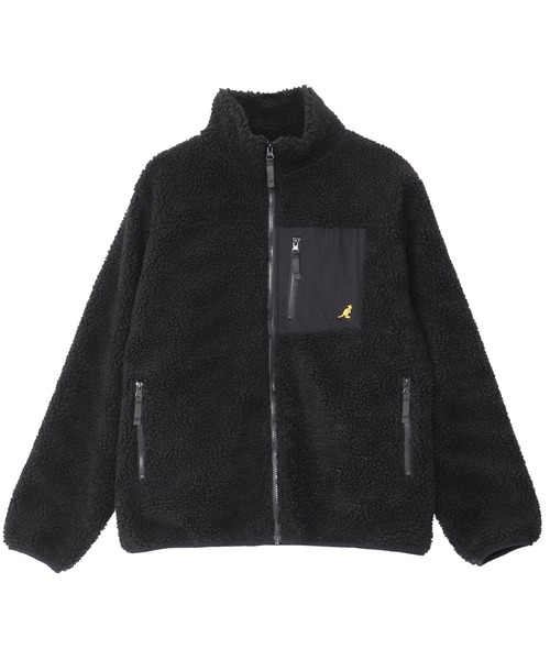 KANGOL（カンゴール）の「『KANGOL/カンゴール』ロゴ刺繍入りハイネックジップアップボアジャケット（ブルゾン・メンズ・ブラック/ダークオリーブ/ホワイト/その他/ベージュ/その他2/ベージュ系1/ホワイト系1/ブラック系1/モカ/ライトパープル/ダークグリーン系1/その他1/その他3・XL/M/L）」の17枚目の写真