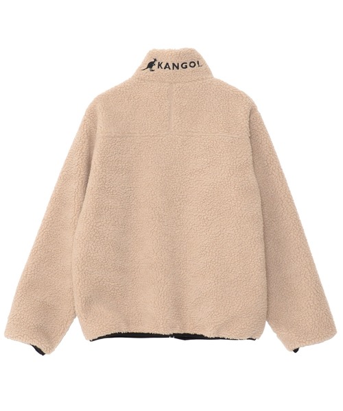 KANGOL（カンゴール）の「『KANGOL/カンゴール』ロゴ刺繍入りハイネックジップアップボアジャケット（ブルゾン・メンズ・ブラック/ダークオリーブ/ホワイト/その他/ベージュ/その他2/ベージュ系1/ホワイト系1/ブラック系1/モカ/ライトパープル/ダークグリーン系1/その他1/その他3・XL/M/L）」の20枚目の写真