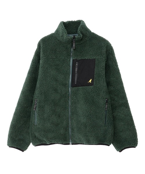 KANGOL（カンゴール）の「『KANGOL/カンゴール』ロゴ刺繍入りハイネックジップアップボアジャケット（ブルゾン・メンズ・ブラック/ダークオリーブ/ホワイト/その他/ベージュ/その他2/ベージュ系1/ホワイト系1/ブラック系1/モカ/ライトパープル/ダークグリーン系1/その他1/その他3・XL/M/L）」の21枚目の写真
