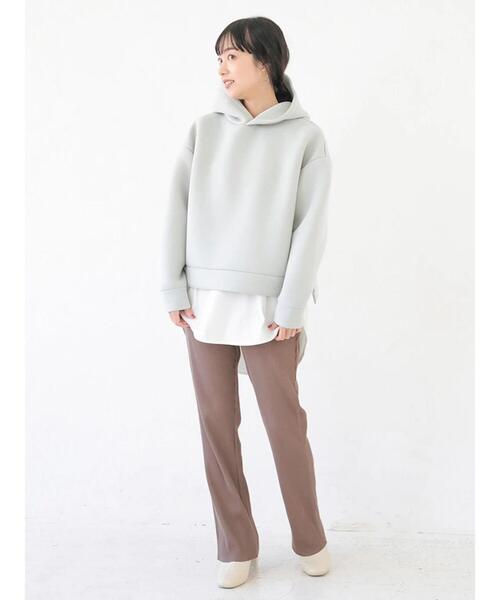 earth music&ecology（アースミュージックアンドエコロジー）の「きれいめフード付きパーカー　＊（パーカー・レディース・ベージュ/サックスブルー/アイボリー/モカ・FREE）」の20枚目の写真