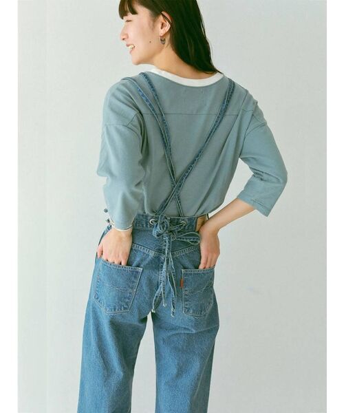 Ungrid（アングリッド）の「リンガーロゴ七分袖Tee（Tシャツ/カットソー・レディース・グレー/オフホワイト/ブルー・FREE）」の12枚目の写真