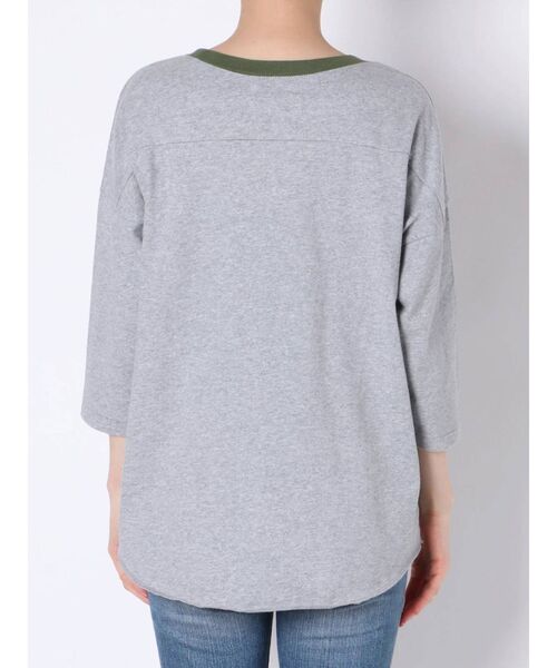 Ungrid（アングリッド）の「リンガーロゴ七分袖Tee（Tシャツ/カットソー・レディース・グレー/オフホワイト/ブルー・FREE）」の8枚目の写真