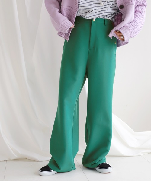 SLOBE citron.（スローブシトロン）の「SLOBE citron. ワイドフレアーカラーパンツ【手洗い可能】◆（その他パンツ・レディース・パープル/グリーン・38/36）」の18枚目の写真