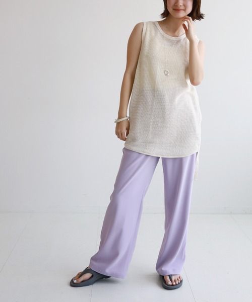 SLOBE citron.（スローブシトロン）の「SLOBE citron. ワイドフレアーカラーパンツ【手洗い可能】◆（その他パンツ・レディース・パープル/グリーン・38/36）」の11枚目の写真