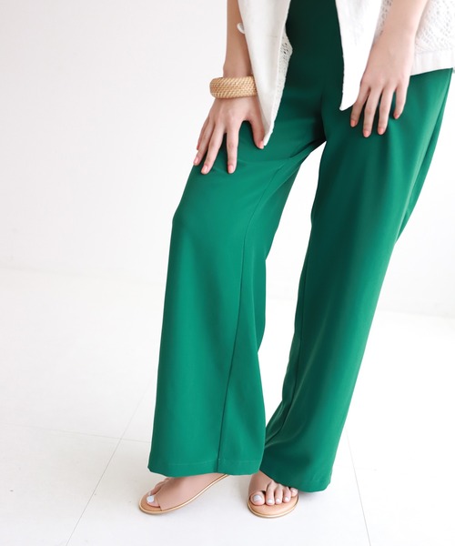 SLOBE citron.（スローブシトロン）の「SLOBE citron. ワイドフレアーカラーパンツ【手洗い可能】◆（その他パンツ・レディース・パープル/グリーン・38/36）」の8枚目の写真