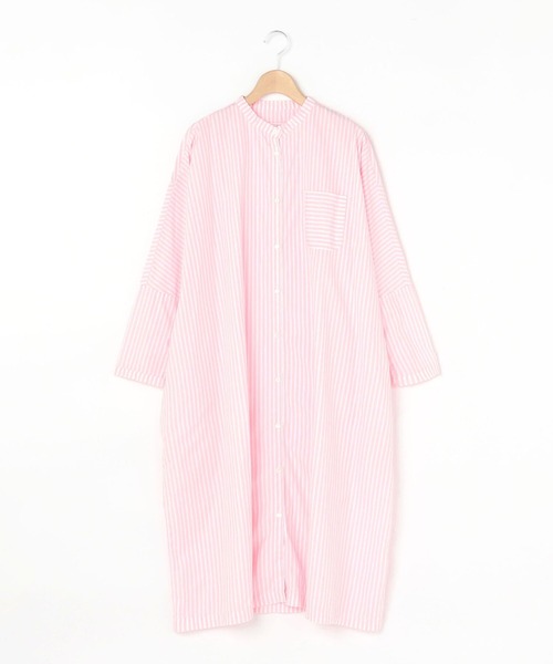 GALLEGO DESPORTES(ギャレゴデスポート)の「【GALLEGO DESPORTES】バンドカラー シャツワンピース WOMEN(シャツワンピース・レディース・ホワイト/レッド/ブルー系その他/ピンク系その他・SMALL)」の3枚目の写真