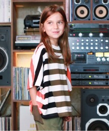 GROOVY COLORS | 天竺ボーダー MIX ワイドシルエット Tシャツ(Tシャツ/カットソー)