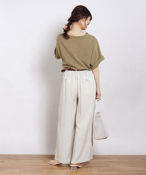 Crisp（クリスプ）の「ルーズポケットTシャツ（Tシャツ/カットソー・レディース・ベージュ/ブラック/カーキ/アイボリー・FREE）」の16枚目の写真