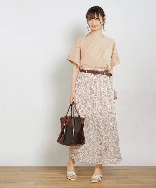 Crisp（クリスプ）の「ルーズポケットTシャツ（Tシャツ/カットソー・レディース・ベージュ/ブラック/カーキ/アイボリー・FREE）」の10枚目の写真