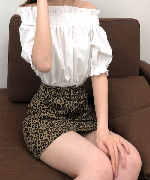 SPIGA（スピーガ）の「ヒョウ柄インナーPSK（スカート・レディース・グレー/キャメル・SMALL/MEDIUM）」の6枚目の写真