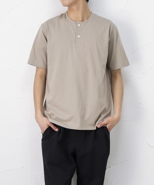 NAVY(ネイビー)の「マジかる ヘンリーネック半袖Tシャツ(Tシャツ/カットソー・メンズ・ホワイト/ベージュ/ブラック・M/L/XL)」の3枚目の写真