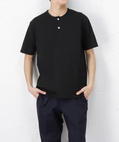 NAVY(ネイビー)の「マジかる ヘンリーネック半袖Tシャツ(Tシャツ/カットソー・メンズ・ホワイト/ベージュ/ブラック・M/L/XL)」の2枚目の写真