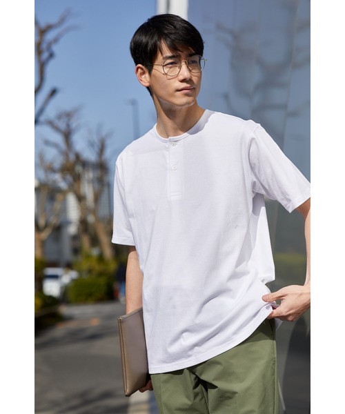 NAVY(ネイビー)の「マジかる ヘンリーネック半袖Tシャツ(Tシャツ/カットソー・メンズ・ホワイト/ベージュ/ブラック・M/L/XL)」の13枚目の写真
