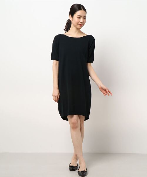 ボートネック半袖ニットワンピース Homabayassembly Go Ke