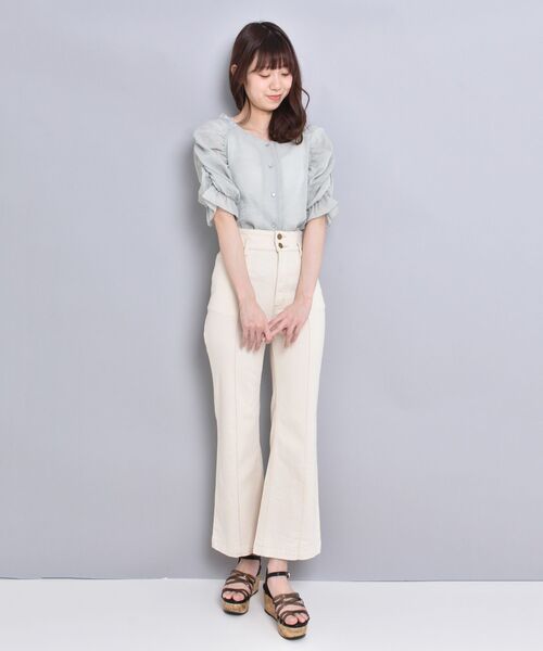 MAJESTIC LEGON（マジェスティックレゴン）の「シャーベットカラーブラウス（シャツ/ブラウス・レディース・オフホワイト/ピンク/ブラウン/ライトグリーン/ブルー・SMALL/MEDIUM）」の22枚目の写真