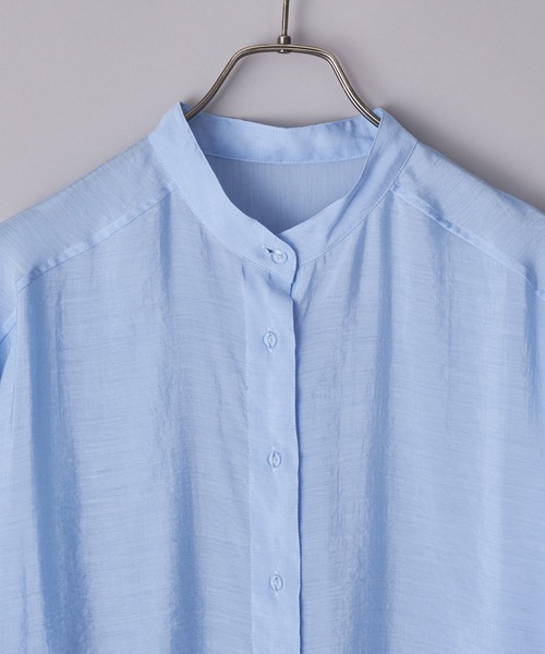 CIAOPANIC(チャオパニック)の「シアーバンドカラーシャツ(シャツ/ブラウス・レディース・グリーン/サックスブルー/イエロー・FREE)」の9枚目の写真