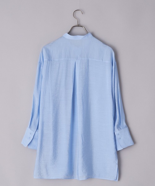 CIAOPANIC(チャオパニック)の「シアーバンドカラーシャツ(シャツ/ブラウス・レディース・グリーン/サックスブルー/イエロー・FREE)」の7枚目の写真