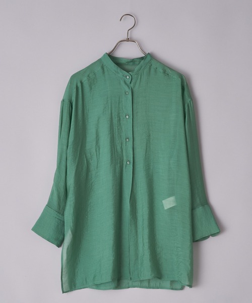 CIAOPANIC(チャオパニック)の「シアーバンドカラーシャツ(シャツ/ブラウス・レディース・グリーン/サックスブルー/イエロー・FREE)」の17枚目の写真