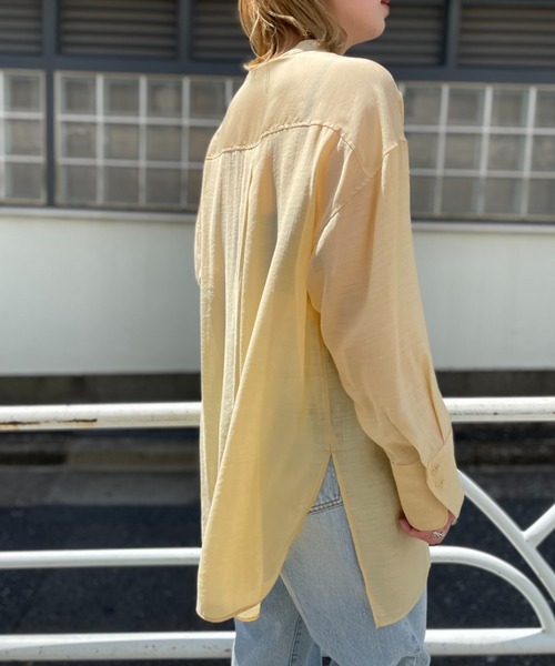 CIAOPANIC(チャオパニック)の「シアーバンドカラーシャツ(シャツ/ブラウス・レディース・グリーン/サックスブルー/イエロー・FREE)」の21枚目の写真
