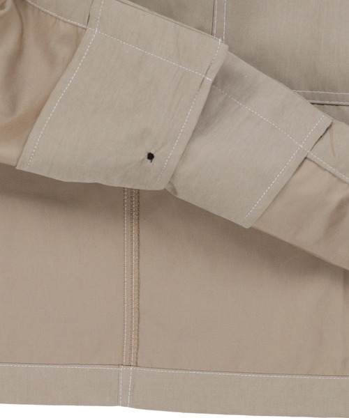 SPINNS（スピンズ）の「【ゆったりシルエット】ポロピーチ ステッチデザインビッグポケットシャツ（シャツ/ブラウス・メンズ・ホワイト/ブラック/ベージュ/サックスブルー/グリーン・L/M/XL）」の8枚目の写真