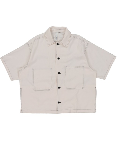 SPINNS（スピンズ）の「【ゆったりシルエット】ポロピーチ ステッチデザインビッグポケットシャツ（シャツ/ブラウス・メンズ・ホワイト/ブラック/ベージュ/サックスブルー/グリーン・L/M/XL）」の18枚目の写真