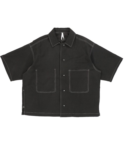 SPINNS（スピンズ）の「【ゆったりシルエット】ポロピーチ ステッチデザインビッグポケットシャツ（シャツ/ブラウス・メンズ・ホワイト/ブラック/ベージュ/サックスブルー/グリーン・L/M/XL）」の17枚目の写真