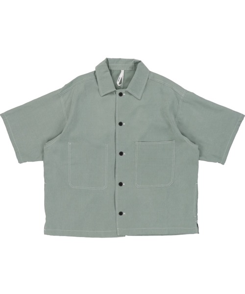 SPINNS（スピンズ）の「【ゆったりシルエット】ポロピーチ ステッチデザインビッグポケットシャツ（シャツ/ブラウス・メンズ・ホワイト/ブラック/ベージュ/サックスブルー/グリーン・L/M/XL）」の16枚目の写真