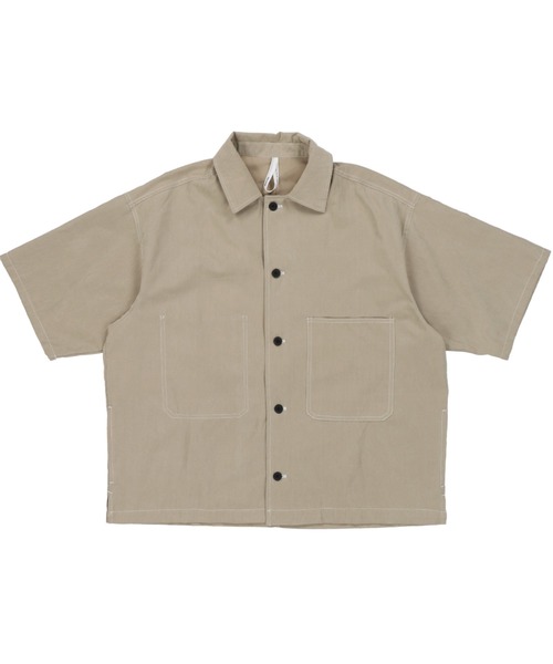 SPINNS（スピンズ）の「【ゆったりシルエット】ポロピーチ ステッチデザインビッグポケットシャツ（シャツ/ブラウス・メンズ・ホワイト/ブラック/ベージュ/サックスブルー/グリーン・L/M/XL）」の14枚目の写真