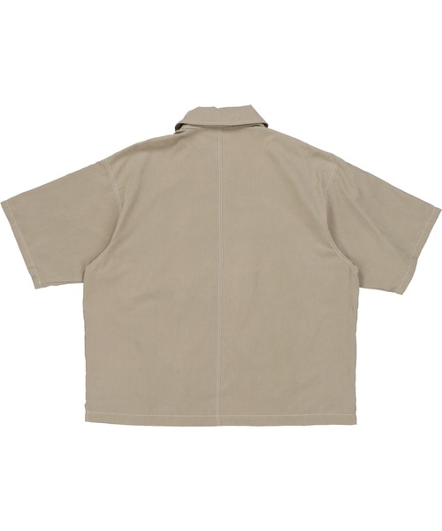 SPINNS（スピンズ）の「【ゆったりシルエット】ポロピーチ ステッチデザインビッグポケットシャツ（シャツ/ブラウス・メンズ・ホワイト/ブラック/ベージュ/サックスブルー/グリーン・L/M/XL）」の13枚目の写真