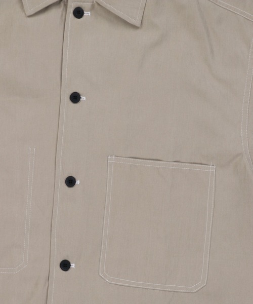 SPINNS（スピンズ）の「【ゆったりシルエット】ポロピーチ ステッチデザインビッグポケットシャツ（シャツ/ブラウス・メンズ・ホワイト/ブラック/ベージュ/サックスブルー/グリーン・L/M/XL）」の11枚目の写真