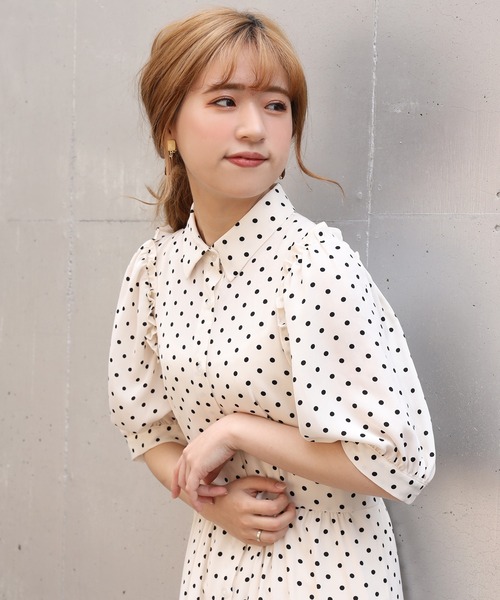 セール】ボリュームスリーブティアードシャツワンピース（ワンピース