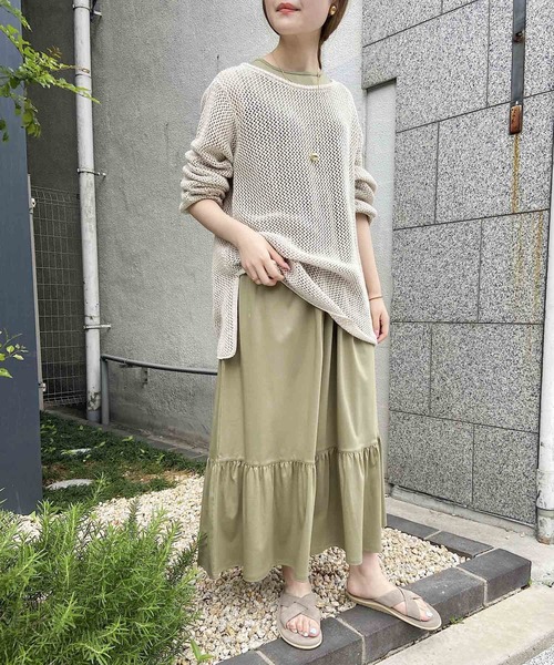 UR Lab.（アーバンリサーチラボ）の「ティアードマキシワンピース（ワンピース・レディース・ブルー/ライトカーキ/ベージュ・FREE）」の5枚目の写真