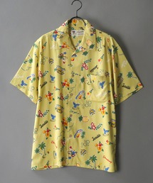 レーヨン 総柄 オープンカラー アロハシャツ