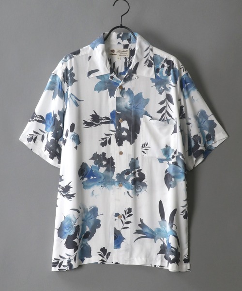 SITRY（シトリー）の「レーヨン 総柄 オープンカラー アロハシャツ（シャツ/ブラウス・メンズ・ブルー系その他2/ブラック系その他5/ブラック系その他4/ブルー系その他3/ブルー系その他4/グリーン系その他3/ブルー系その他6/ベージュ系その他3/ブルー系その他5/ベージュ系その他2/グリーン系その他2/ホワイト系その他/ブラック系その他/グレー系その他/グリーン系その他/ブルー系その他/イエロー系その他/ピンク系その他/オレンジ系その他/ホワイト系その他2/ブラック系その他2/ホワイト系その他3/ブラック系その他3・L/S/M/LL）」の3枚目の写真