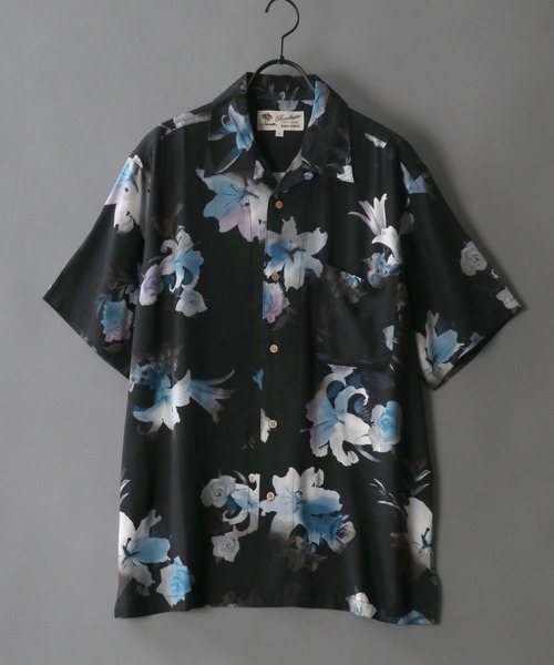 SITRY（シトリー）の「レーヨン 総柄 オープンカラー アロハシャツ（シャツ/ブラウス・メンズ・ブルー系その他2/ブラック系その他5/ブラック系その他4/ブルー系その他3/ブルー系その他4/グリーン系その他3/ブルー系その他6/ベージュ系その他3/ブルー系その他5/ベージュ系その他2/グリーン系その他2/ホワイト系その他/ブラック系その他/グレー系その他/グリーン系その他/ブルー系その他/イエロー系その他/ピンク系その他/オレンジ系その他/ホワイト系その他2/ブラック系その他2/ホワイト系その他3/ブラック系その他3・L/S/M/LL）」の7枚目の写真