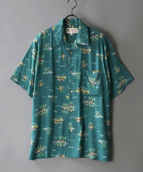 SITRY（シトリー）の「レーヨン 総柄 オープンカラー アロハシャツ（シャツ/ブラウス・メンズ・ブルー系その他2/ブラック系その他5/ブラック系その他4/ブルー系その他3/ブルー系その他4/グリーン系その他3/ブルー系その他6/ベージュ系その他3/ブルー系その他5/ベージュ系その他2/グリーン系その他2/ホワイト系その他/ブラック系その他/グレー系その他/グリーン系その他/ブルー系その他/イエロー系その他/ピンク系その他/オレンジ系その他/ホワイト系その他2/ブラック系その他2/ホワイト系その他3/ブラック系その他3・L/S/M/LL）」の15枚目の写真