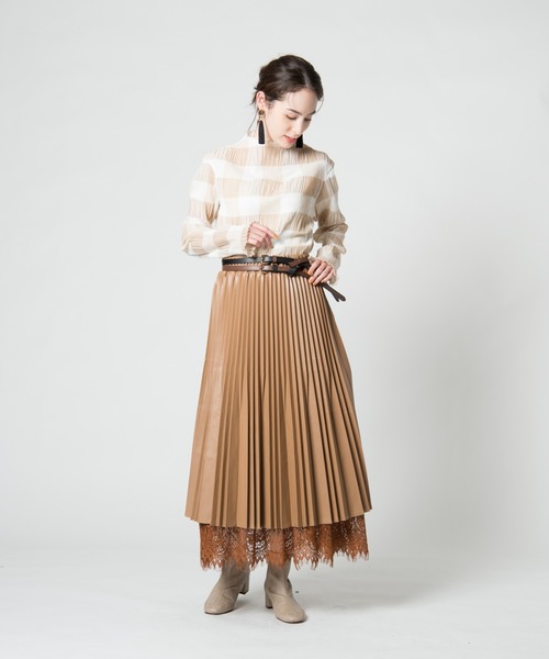 LAYMEE(レイミー)の「Abelia skirt / アベリアスカート(スカート・レディース・ブラック/ベージュ・FREE)」の19枚目の写真