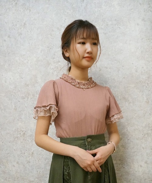 axes femme（アクシーズファム）の「プチスタンドリブインナー（Tシャツ/カットソー・レディース・サックスブルー/キナリ/ピンク/ブラック/ラベンダー・MEDIUM）」の5枚目の写真