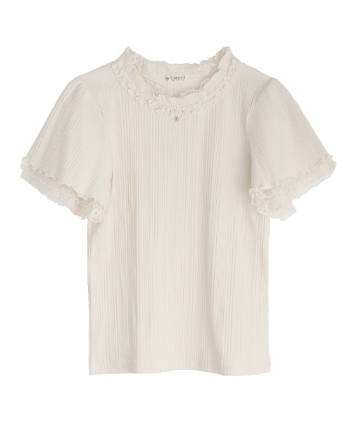 axes femme（アクシーズファム）の「プチスタンドリブインナー（Tシャツ/カットソー・レディース・サックスブルー/キナリ/ピンク/ブラック/ラベンダー・MEDIUM）」の2枚目の写真