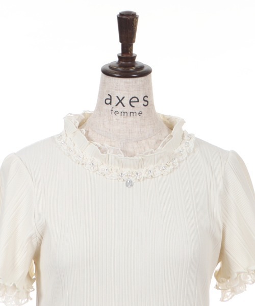 axes femme（アクシーズファム）の「プチスタンドリブインナー（Tシャツ/カットソー・レディース・サックスブルー/キナリ/ピンク/ブラック/ラベンダー・MEDIUM）」の9枚目の写真