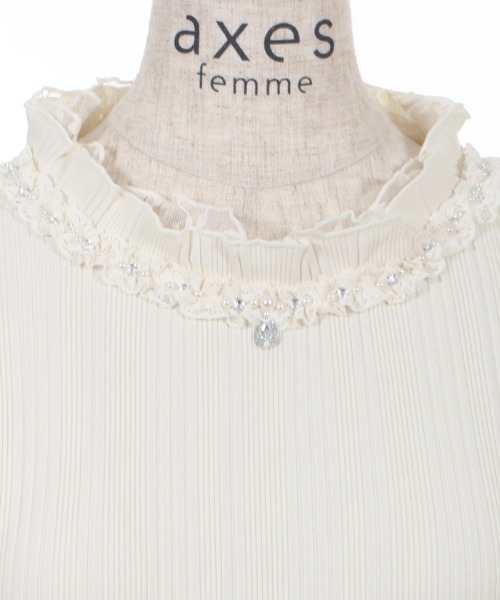 axes femme（アクシーズファム）の「プチスタンドリブインナー（Tシャツ/カットソー・レディース・サックスブルー/キナリ/ピンク/ブラック/ラベンダー・MEDIUM）」の11枚目の写真