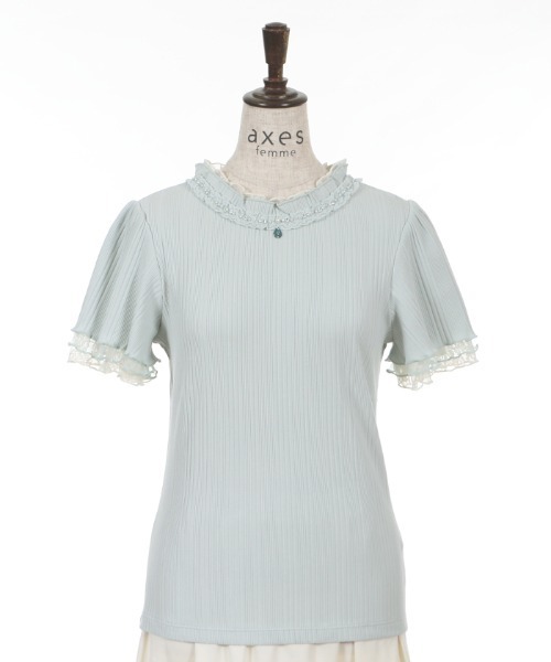 axes femme（アクシーズファム）の「プチスタンドリブインナー（Tシャツ/カットソー・レディース・サックスブルー/キナリ/ピンク/ブラック/ラベンダー・MEDIUM）」の22枚目の写真