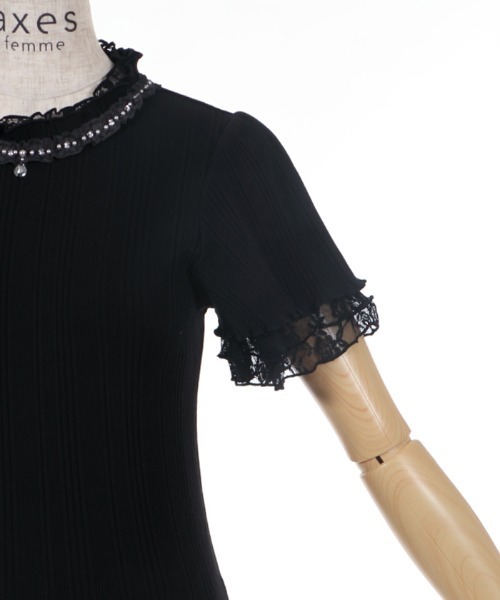 axes femme（アクシーズファム）の「プチスタンドリブインナー（Tシャツ/カットソー・レディース・サックスブルー/キナリ/ピンク/ブラック/ラベンダー・MEDIUM）」の21枚目の写真