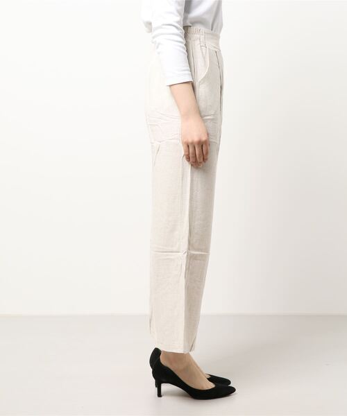 muure（ミュール）の「コットンリネンパンツ（その他パンツ・レディース・ブラック/ベージュ/アイボリー・FREE）」の4枚目の写真